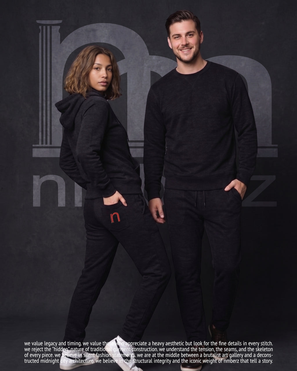 Nmberz The Core premium heavyweight oversized streetwear sweatpants in black