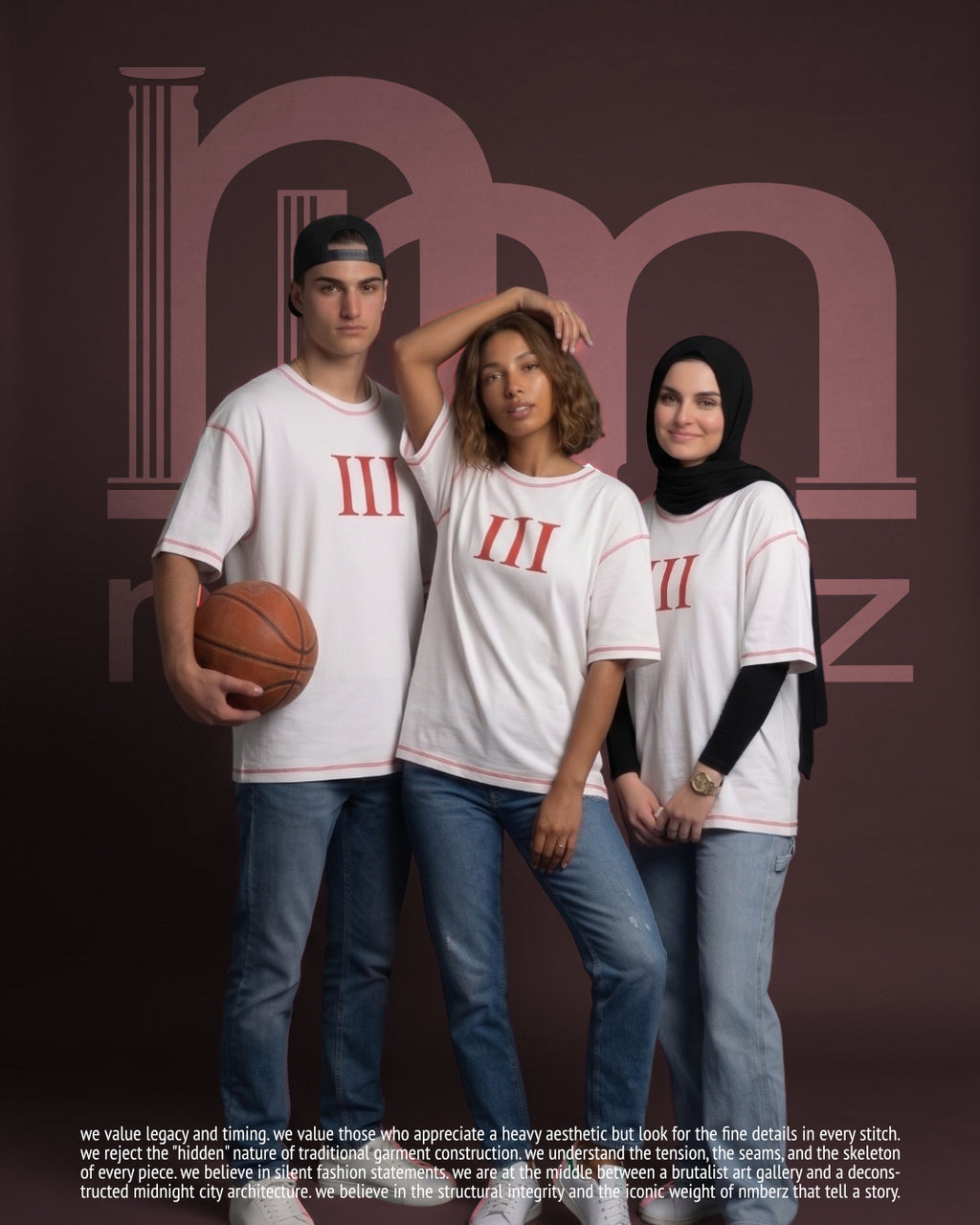 Nmberz The Numerical premium heavyweight white oversized t-shirt