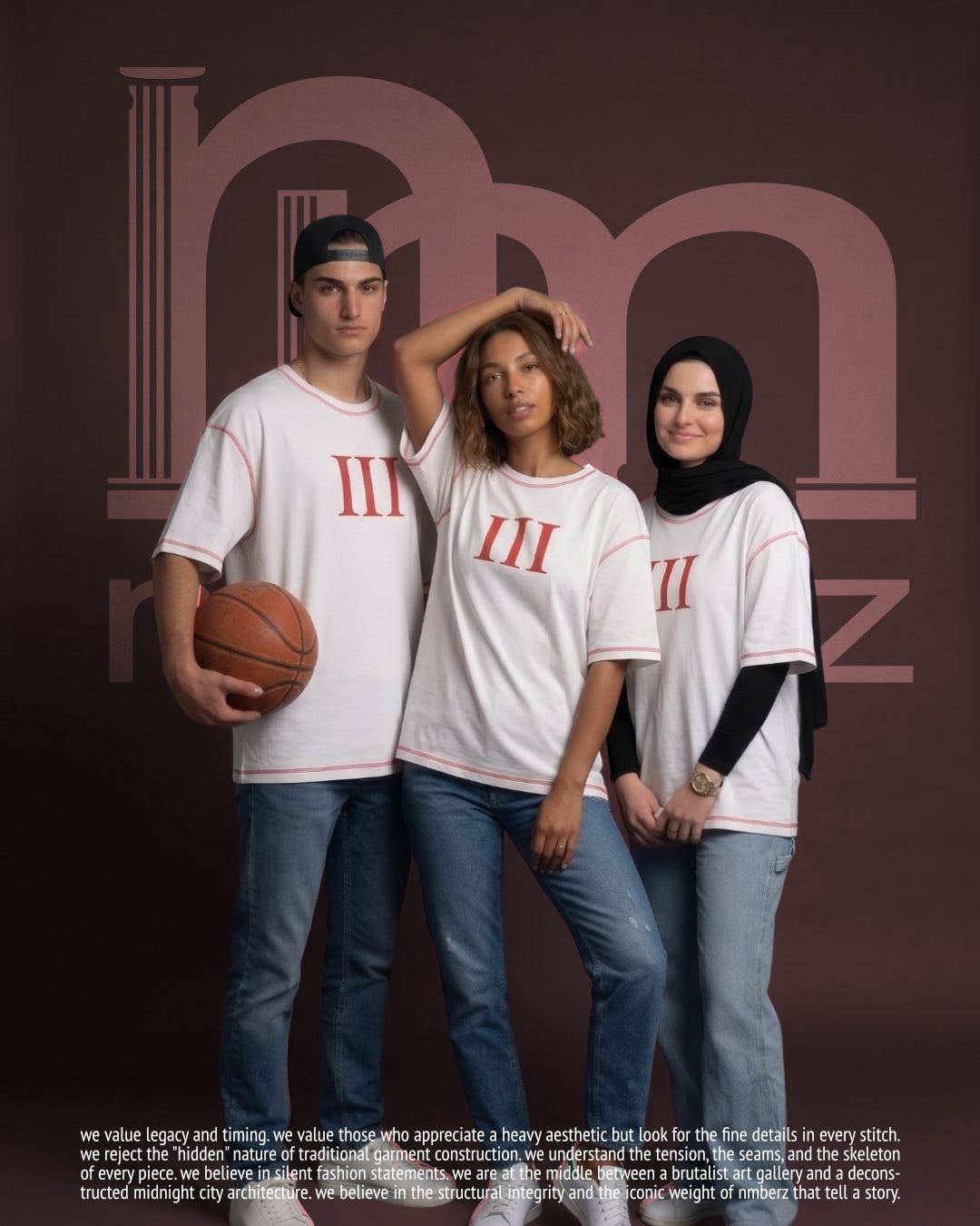 Nmberz The Numerical premium heavyweight white oversized t-shirt