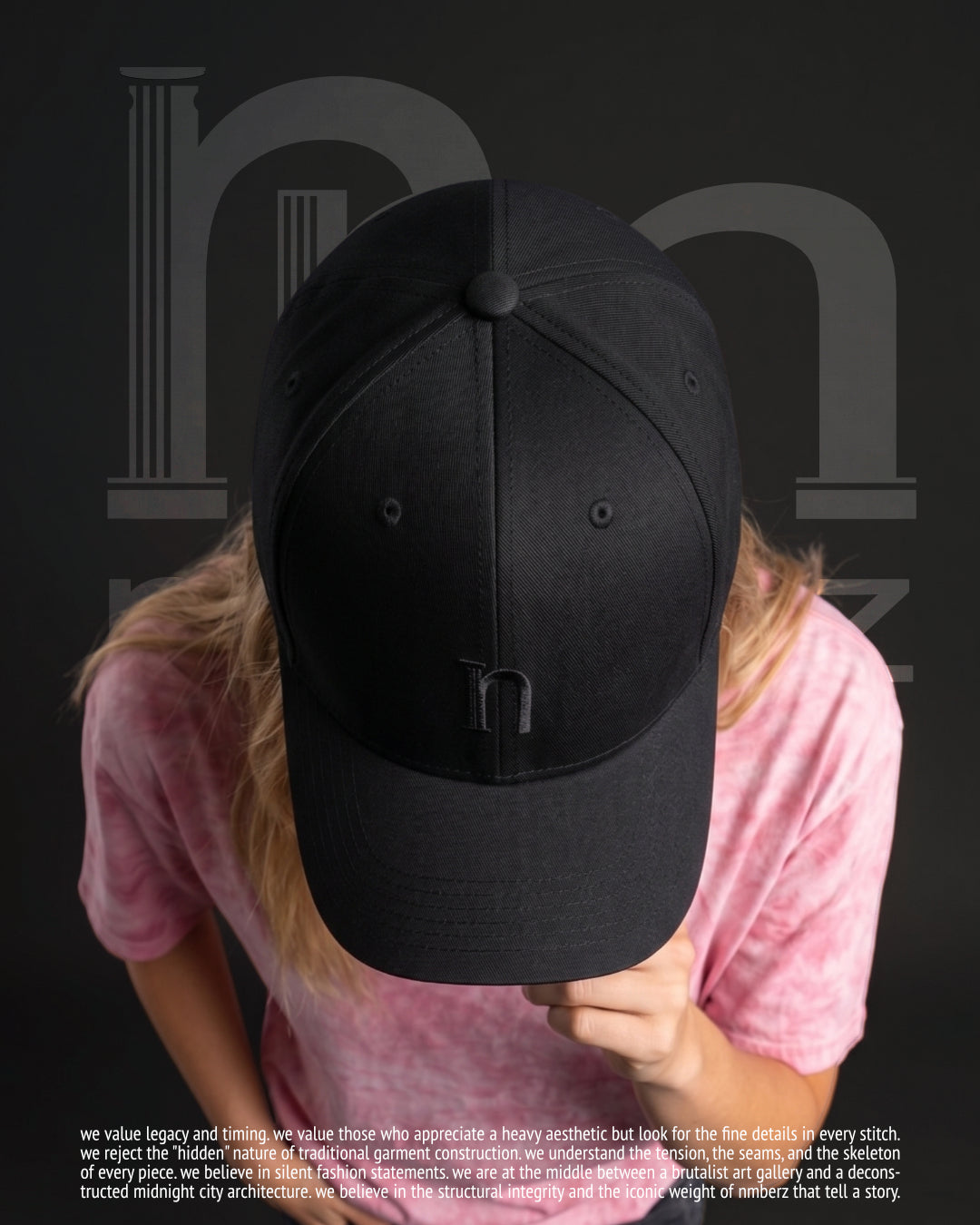 Nmberz The One premium black baseball cap with matte embroidery